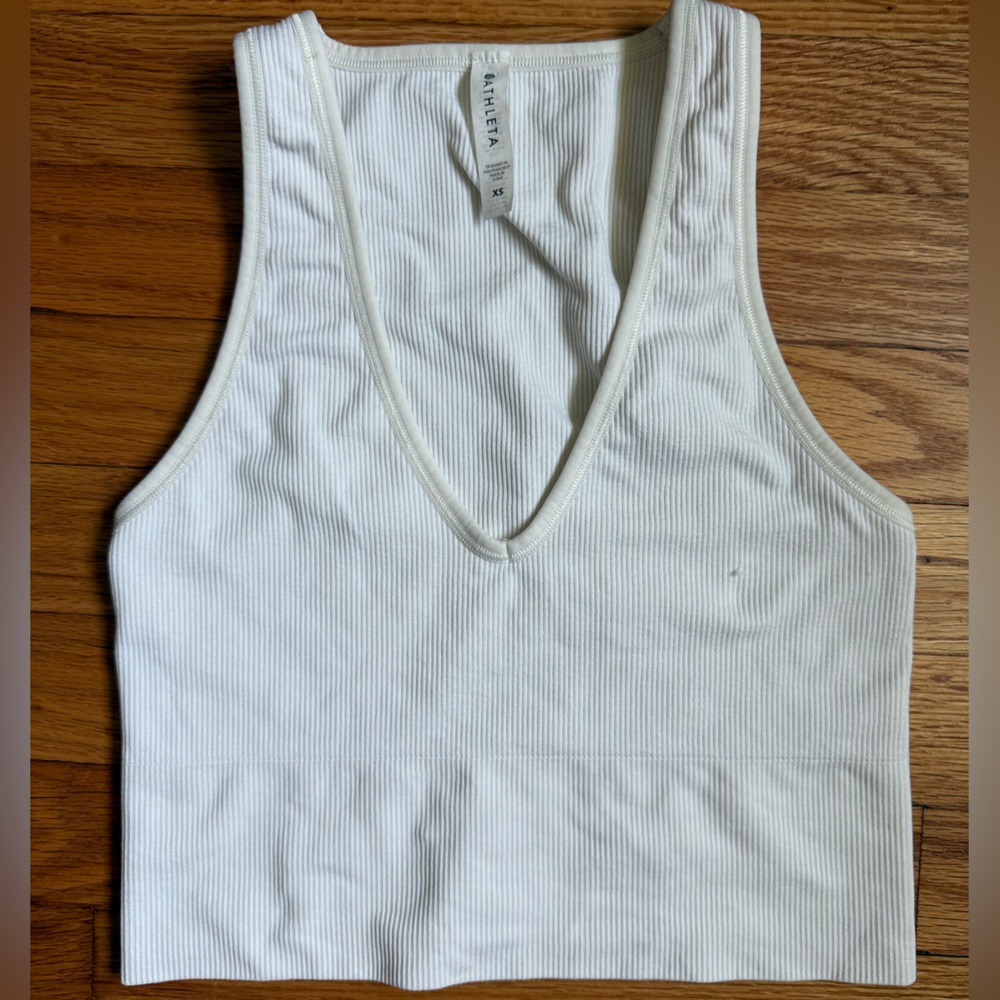 Athleta Aurora Rib Crop White
